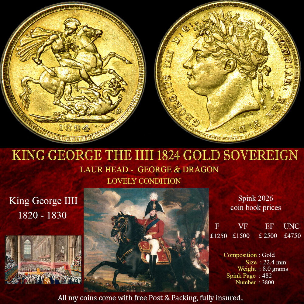 KING GEORGE THE IIII 1824 GOLD SOVEREIGN