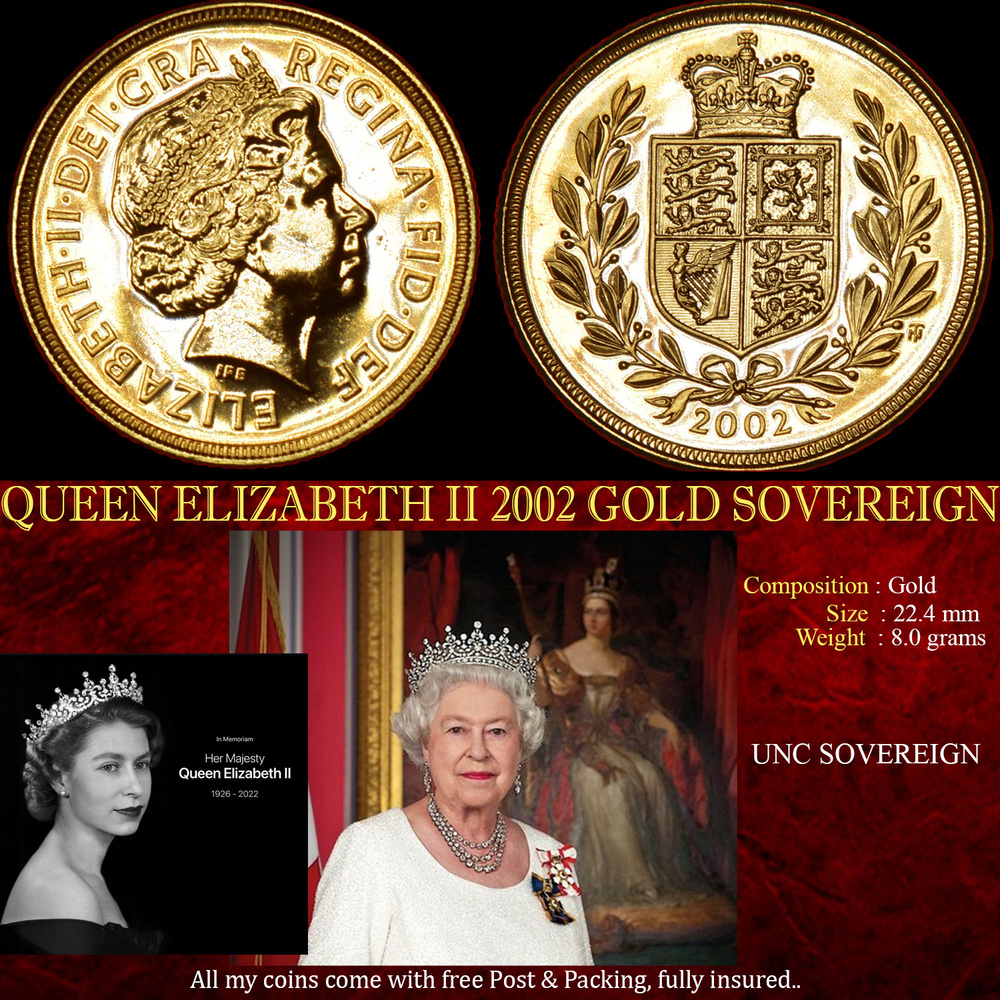 QUEEN ELIZABETH II 2002 GOLD SOVEREIGN
