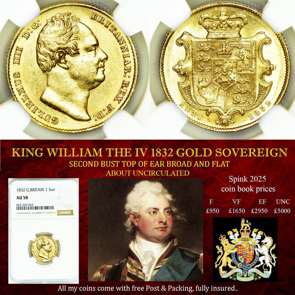 KING WILLIAM THE IV 1832 GOLD SOVEREIGN