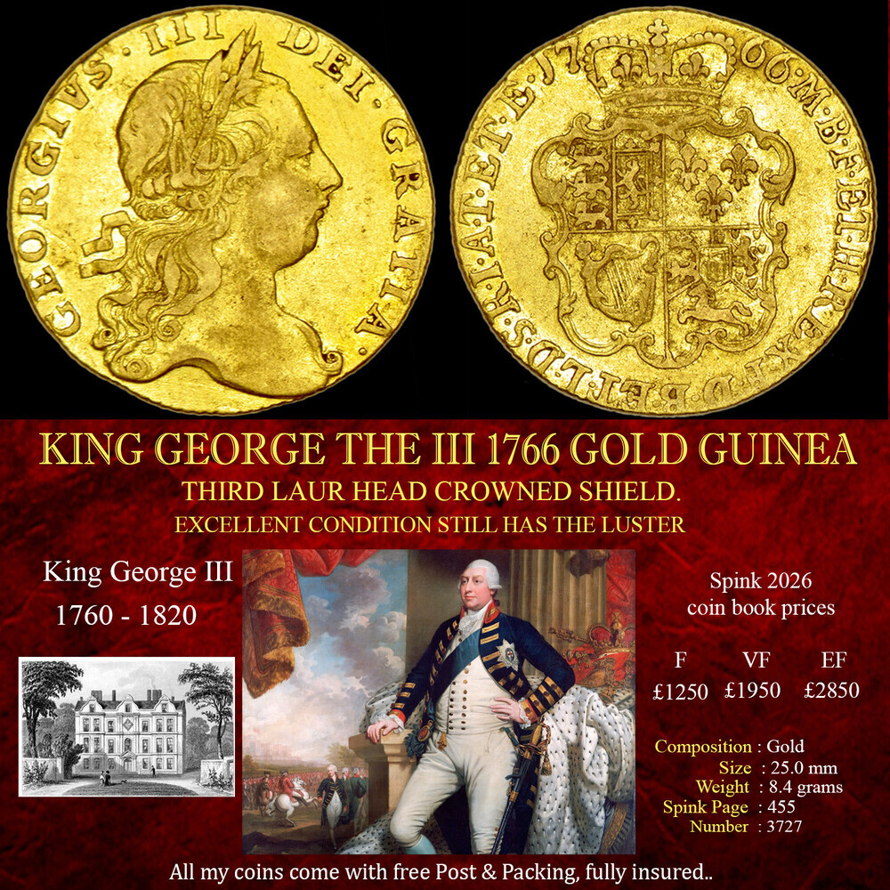 KING GEORGE THE II 1766 GOLD GUINEA