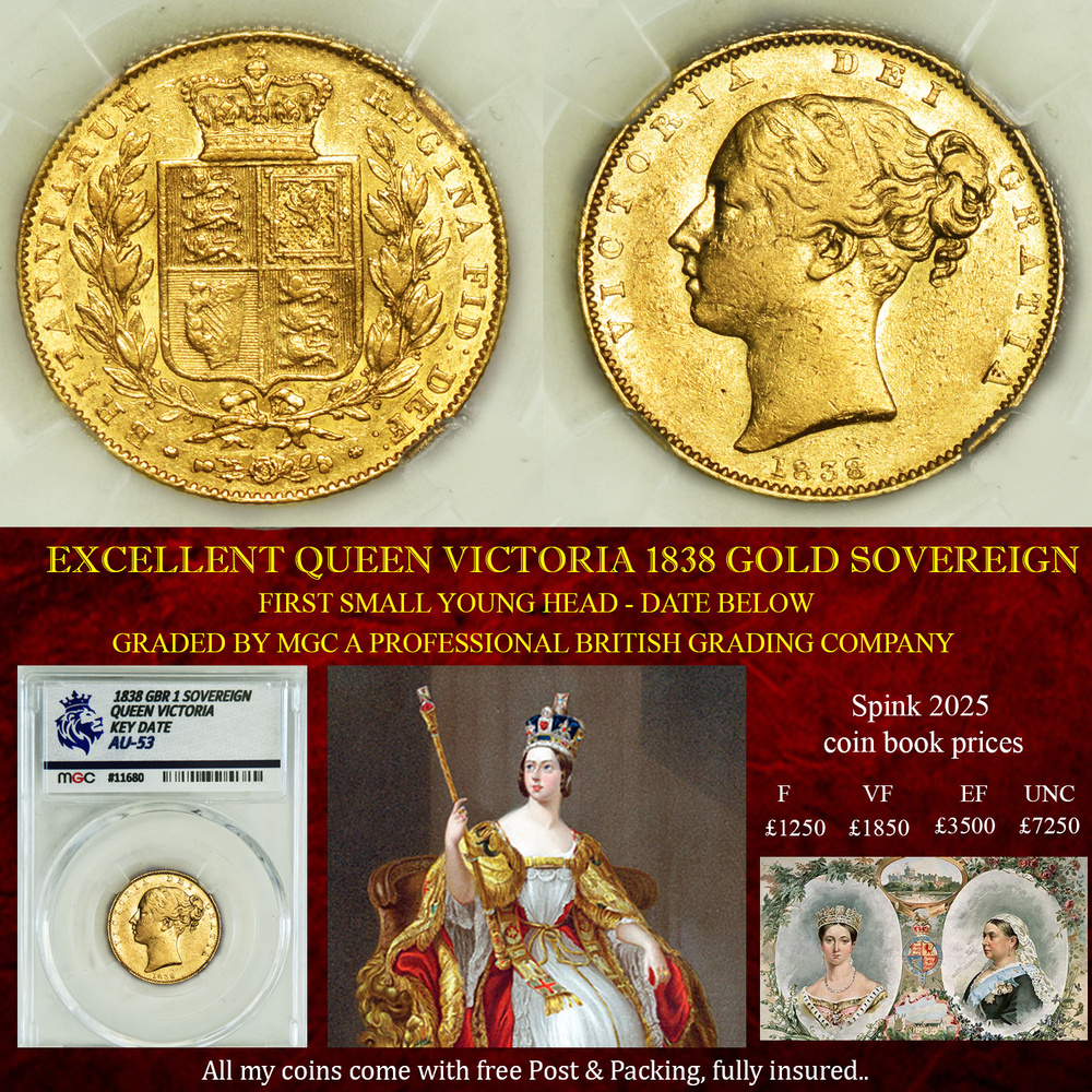 QUEEN VICTORIA 1838 GOLD SOVEREIGN NICE CONDITION
