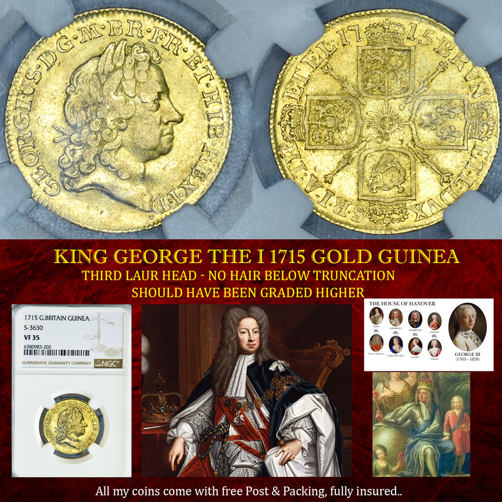 EXCELLENT KING GEORGE THE I 1715 GOLD GUINEA