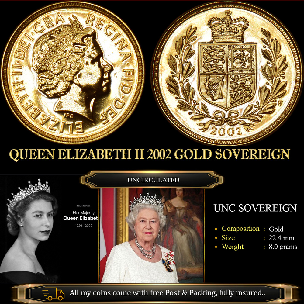 QUEEN ELIZABETH II 2002 GOLD SOVEREIGN