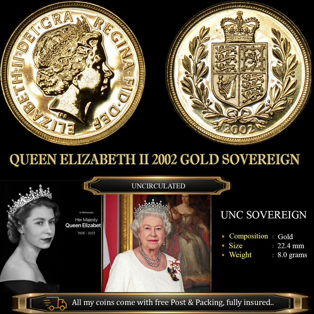 QUEEN ELIZABETH II 2002 GOLD SOVEREIGN
