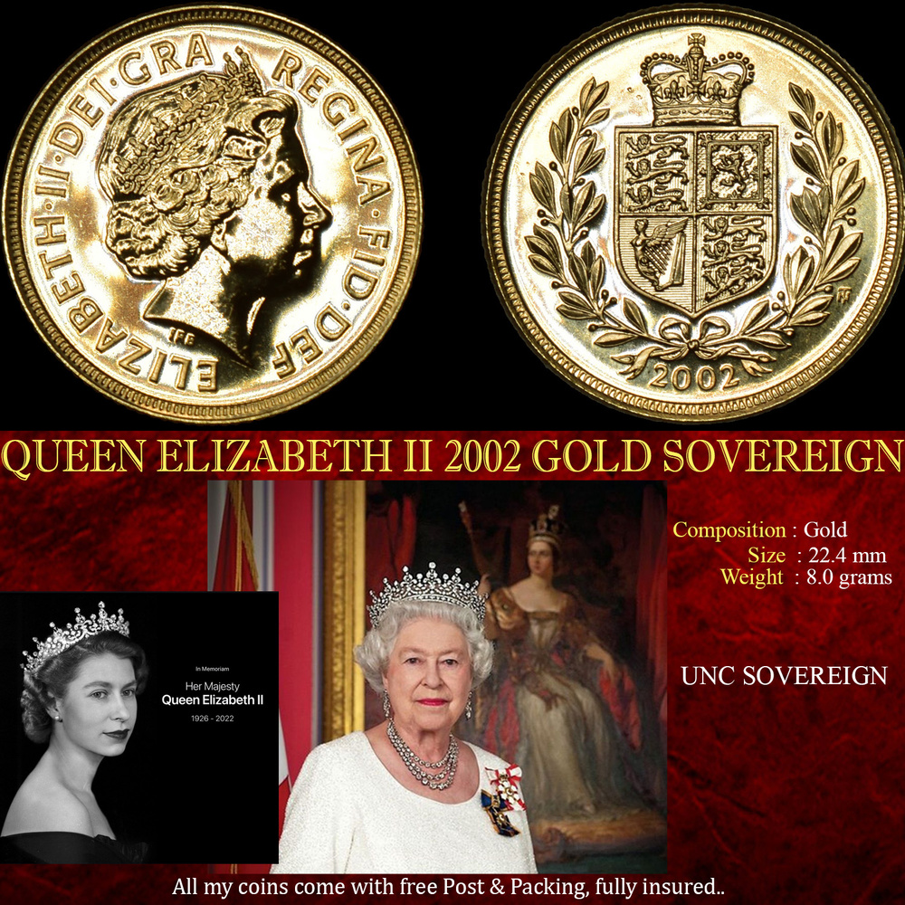 QUEEN ELIZABETH II 2002 GOLD SOVEREIGN