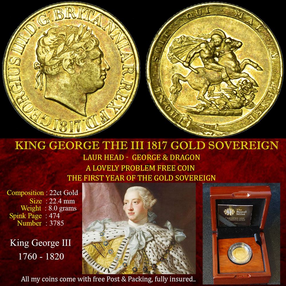 KING GEORGE THE III 1817 GOLD SOVEREIGN