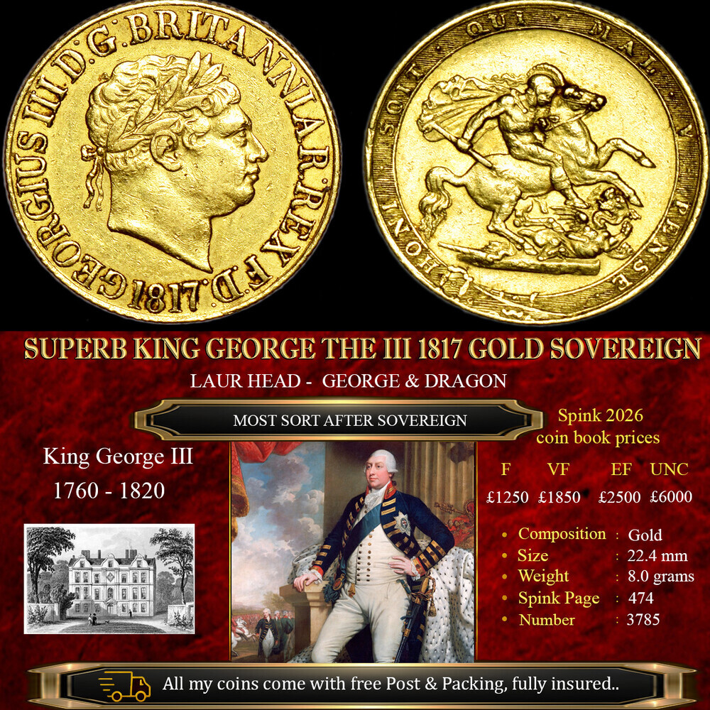 KING GEORGE THE III 1817 GOLD SOVEREIGN BEST