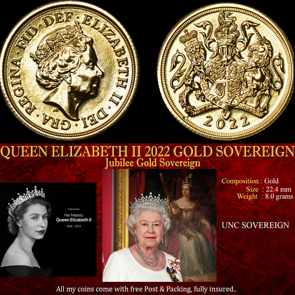 QUEEN ELIZABETH II 2022 GOLD SOVEREIGN