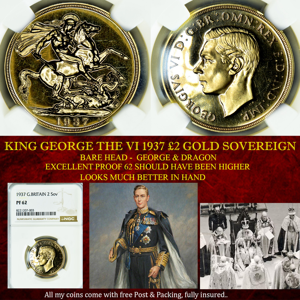 KING GEORGE THE VI 1937 2 GOLD SOVEREIGN