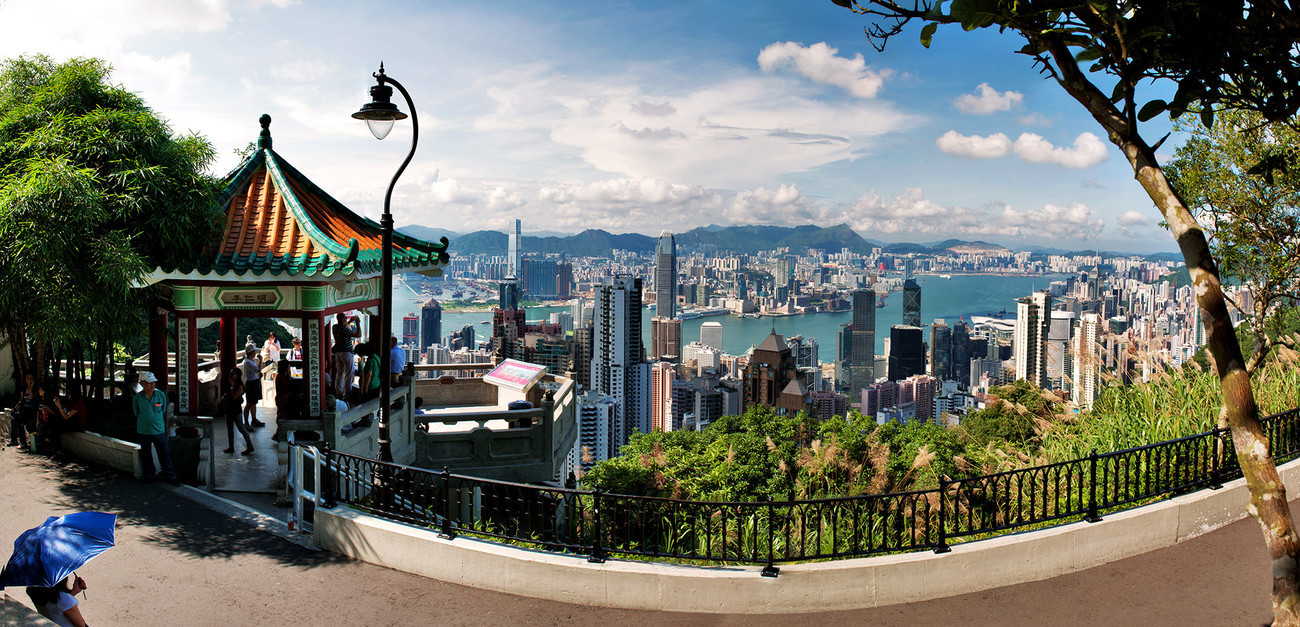 KMPAN-09 The Harbour from the Peak Pagoda -2011 - Panoramas of Hong Kong - comtemporary