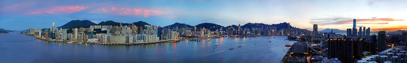 KMPAN-43 Island and Kowloon from Hung Hom - Panoramas of Hong Kong - comtemporary