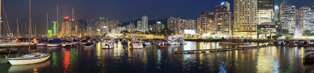 KMPAN-113 Causeway Bay typhoon shelter - Panoramas of Hong Kong - comtemporary
