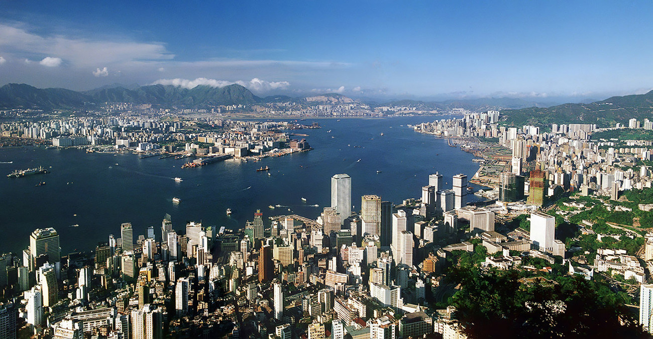 KMPAN-06 The Harbour from the Peak - 1982 - Panoramas of Hong Kong - comtemporary
