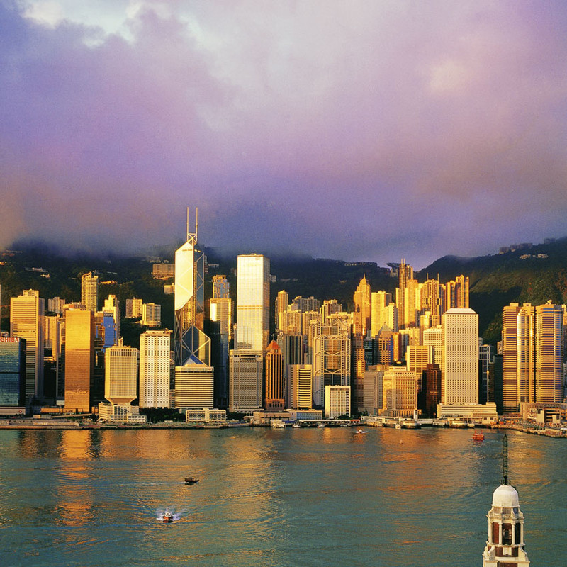 KM-284 Central from Tsim Sha Tsui at dawn - 1996 - Hong Kong in the 70s and 80s