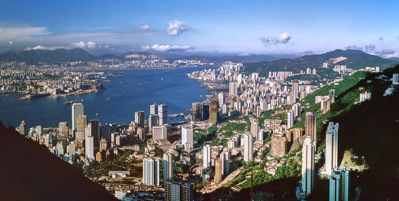 KMPAN-07 The Harbour from the Peak - 1982 - Panoramas of Hong Kong - comtemporary