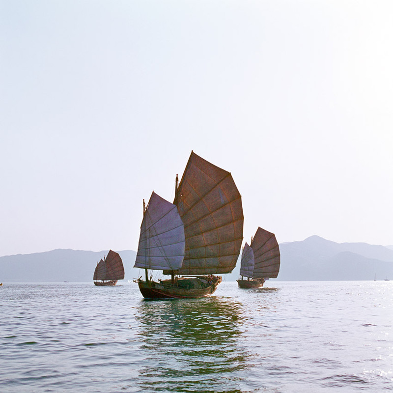 KM-122  Junks off Sai Kung - 1976 - Junks, Sampans & Fishing in the 1970s & 80s