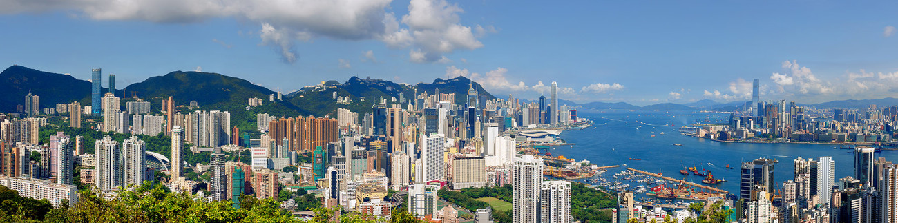 KMPAN-37 The Harbour and Island from Braemar Hill - 2014 - Panoramas of Hong Kong - comtemporary