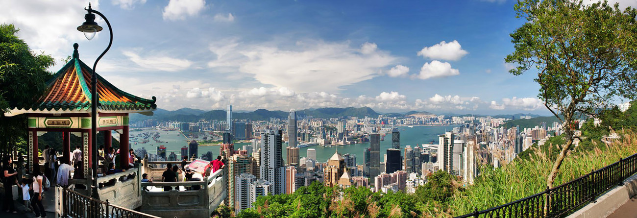 KMPAN-08 The Harbour from the Peak Pagoda - Panoramas of Hong Kong - comtemporary