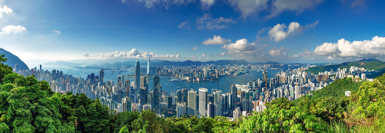 KMPAN-28 Harbour from Pollocks Path - 2015 - Panoramas of Hong Kong - comtemporary