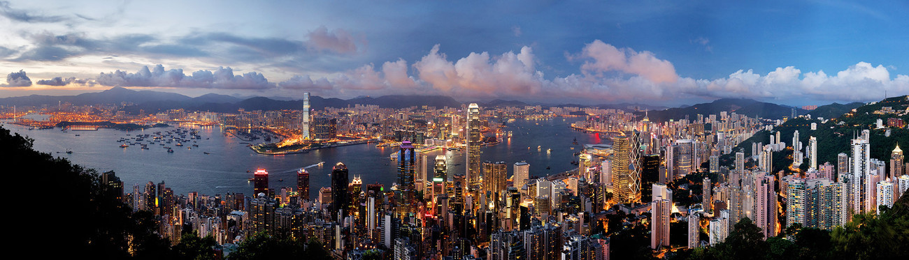 KMPAN-01B The Harbour from the Peak - 2012 - Panoramas of Hong Kong - comtemporary