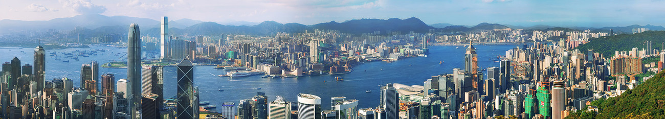 KMPAN- 28C Harbour from Pollockss path - 2014 - Panoramas of Hong Kong - comtemporary