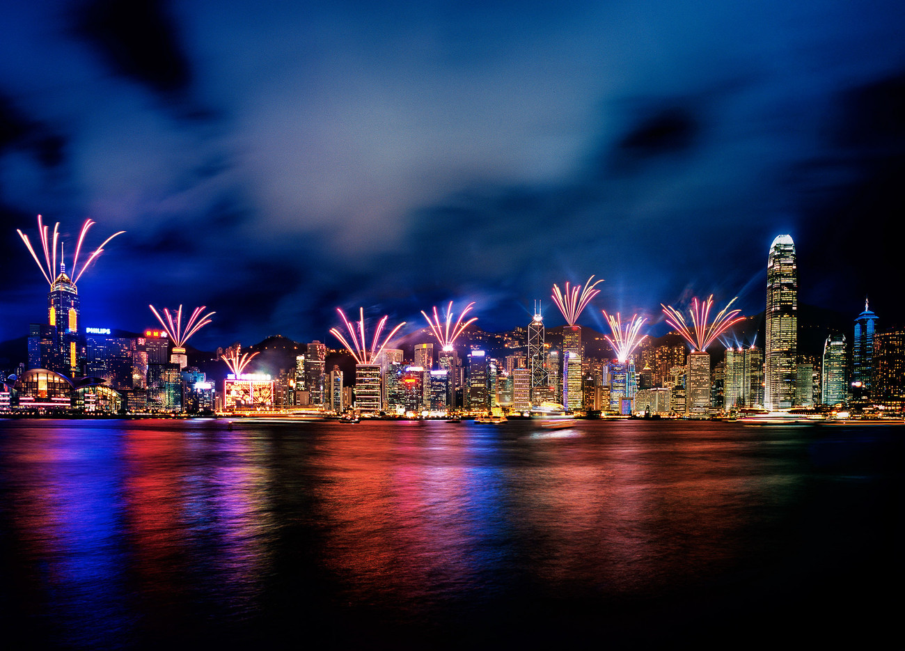 KM-163M Fireworks over Central - Hong Kong - Contemporary