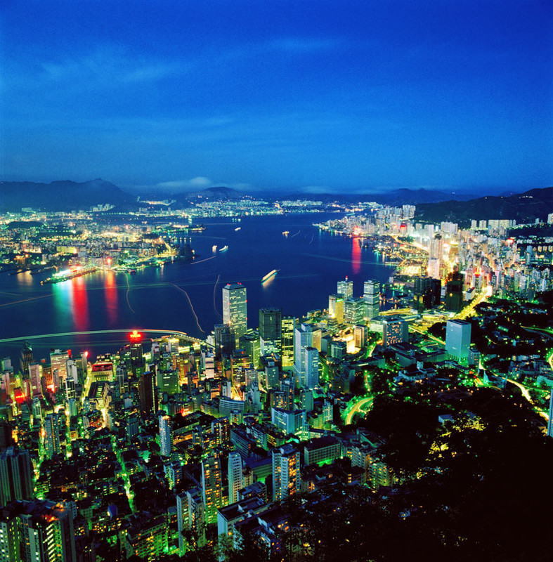 KM-101 View of Harbour rom Peak - 1980 - Hong Kong in the 70s and 80s