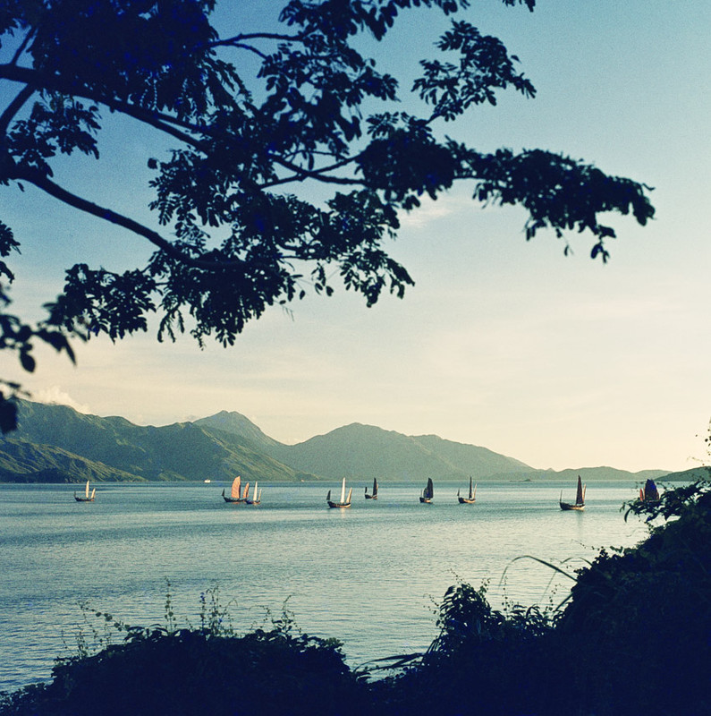 KM-22 Fleet of Junks off Lantau Island -  1972 - Junks, Sampans & Fishing in the 1970s & 80s