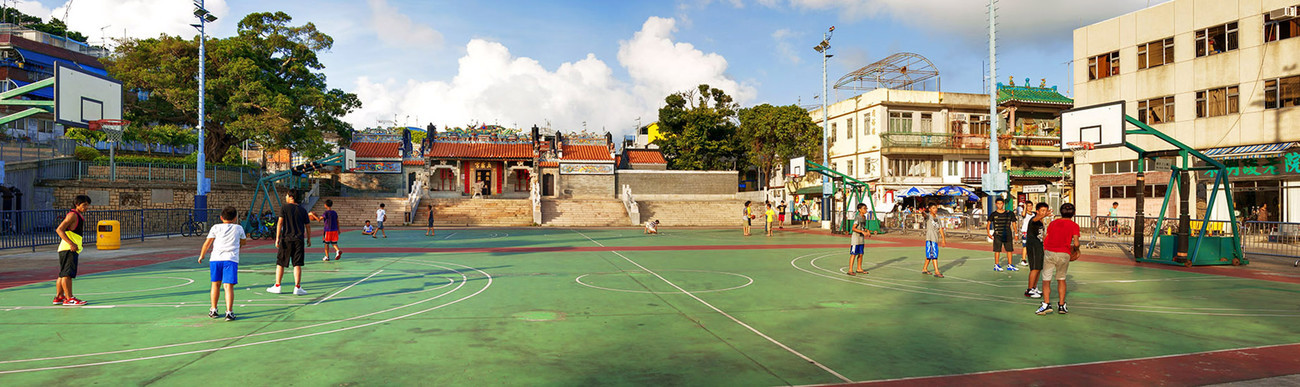 KMPAN-80 Cheung Chau Basketball  Pak Tai Temple - Panoramas of Hong Kong - comtemporary
