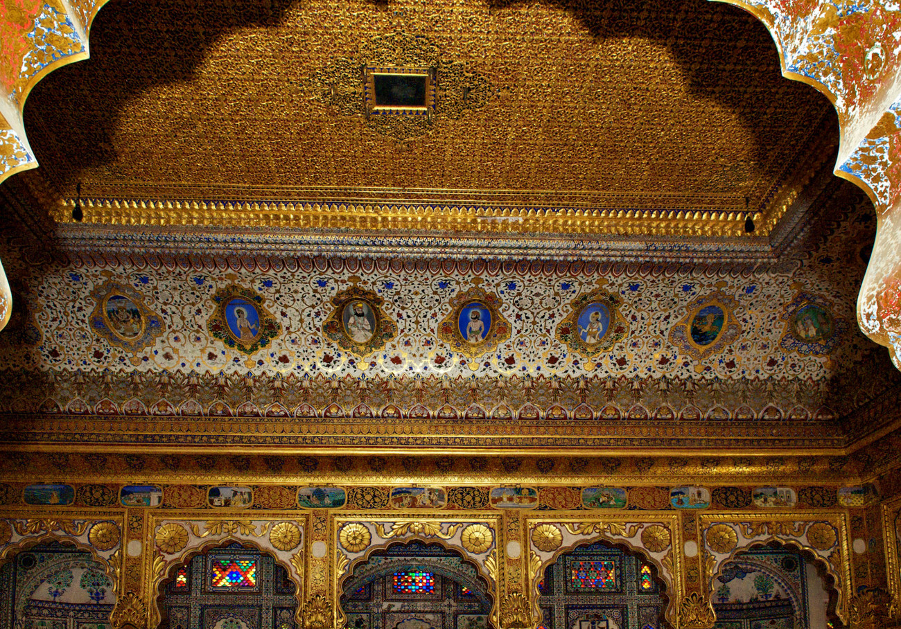 Ceiling of a reception room in the Mehranghar fort, Jodhpur - India