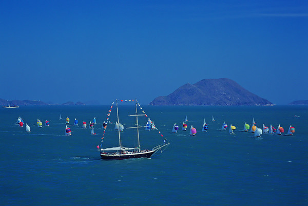 KM-727 Hilton's Wan Fu with 505s regatta - 1987 - Hong Kong in the 70s and 80s