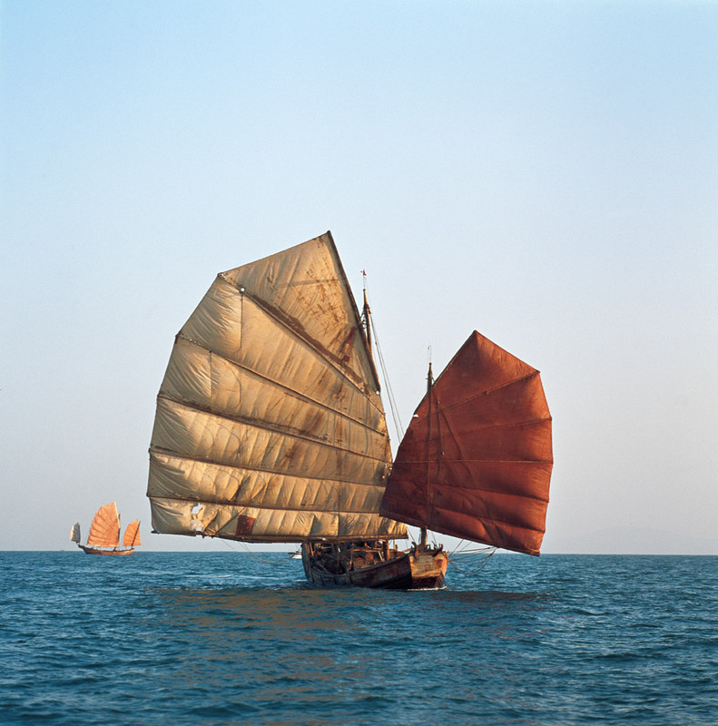 KM-08 Junks in Lamma channel - 1974 - Junks, Sampans & Fishing in the 1970s & 80s