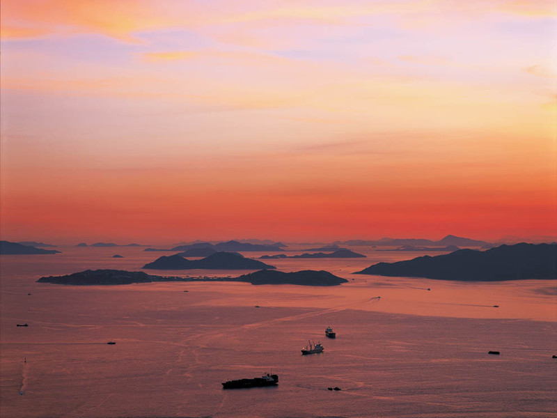KM-245 From Matilda hospital over the South China Sea & islands - 1990 - Hong Kong in the 70s and 80s
