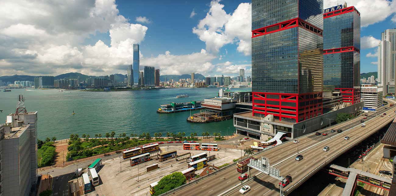 KMPAN-112 View from Sheung Wan to the Macau Ferry terminal - Panoramas of Hong Kong - comtemporary