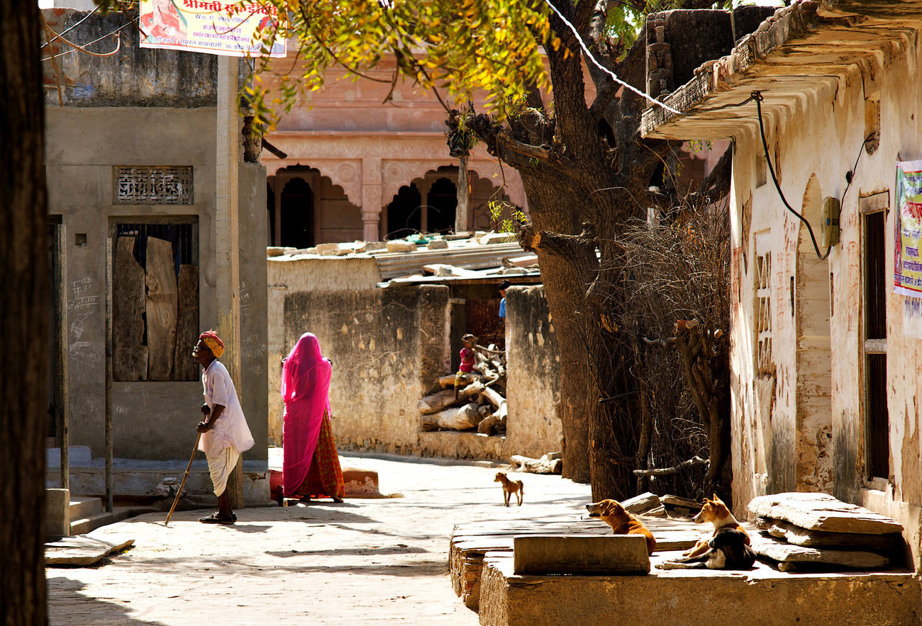 Street in Chatra Sagar village - India