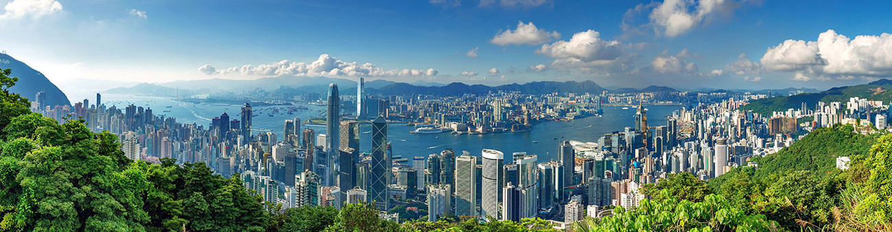 KMPAN-28 (Cropped) Harbour from Pollocks Path - 2015 - Panoramas of Hong Kong - comtemporary