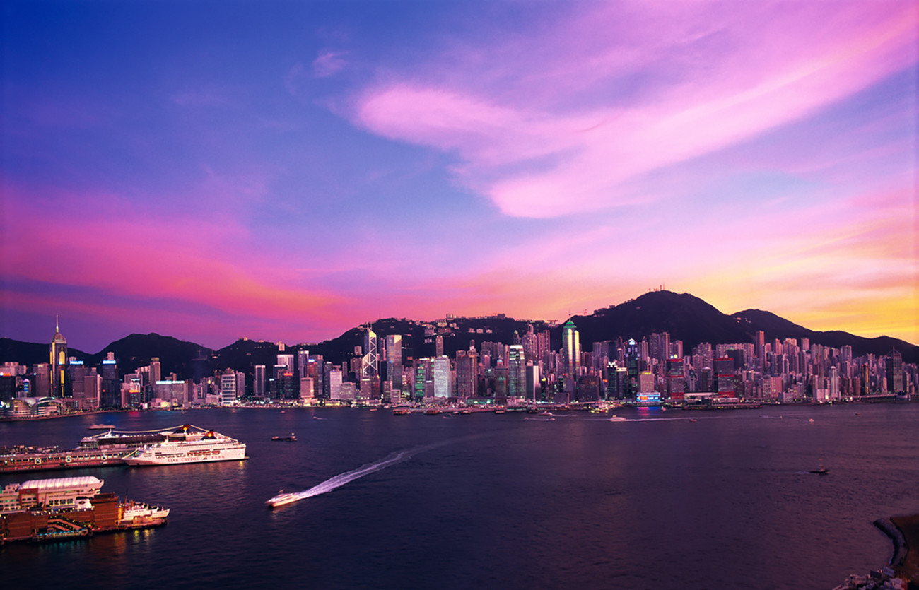 KMPAN-103 HONG KONG at sunset from West Kowloon Waterfront - 2007 - Panoramas of Hong Kong - comtemporary