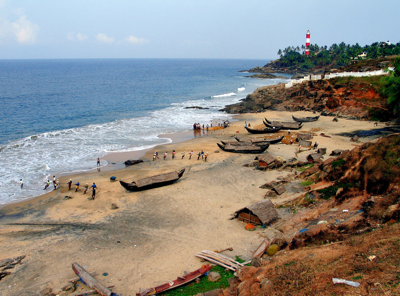 Fishermen on beach - Kerala - India