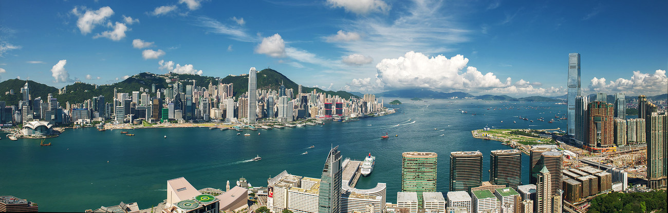 KMPAN-20A Island & West Kowloon from Hanoi Road - 2013 - Panoramas of Hong Kong - comtemporary