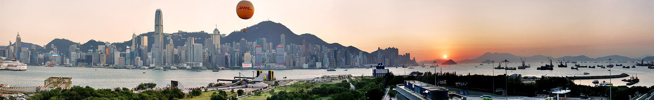 KMPAN-54 Hong Kong Island from the ICC at ground level - Panoramas of Hong Kong - comtemporary
