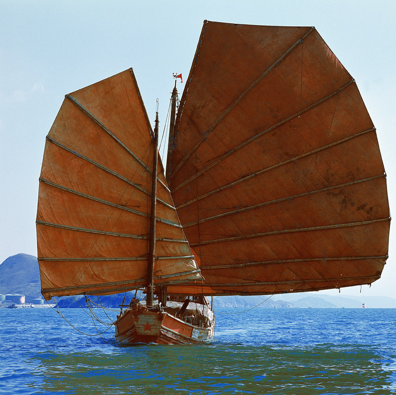 KM-52  Junk in Lamma channel - 1971 - Junks, Sampans & Fishing in the 1970s & 80s