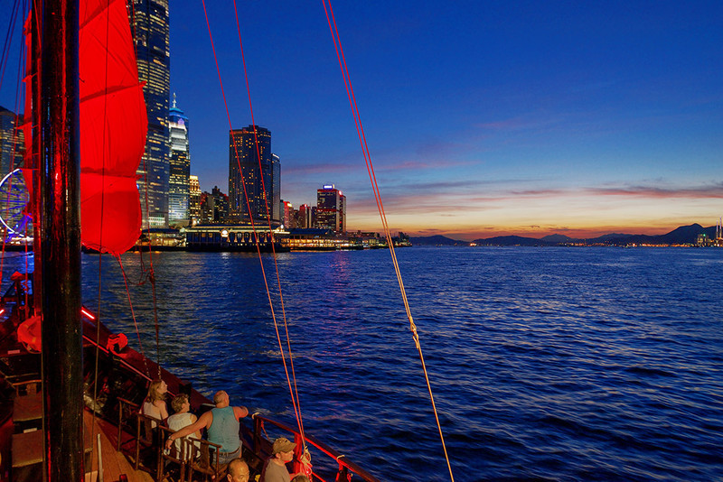 Sunset from the Aqua Luna junk DSC_5267 - Hong Kong with the Aqua Luna Junk