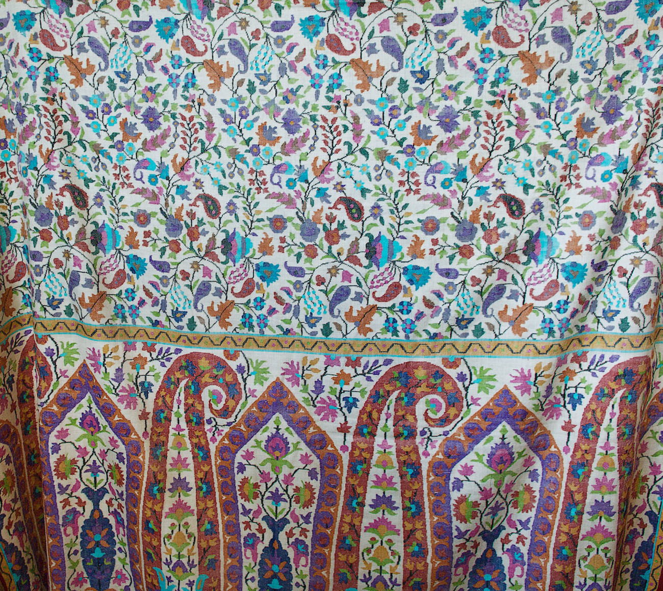 Part of a superb Kashmiri shawl - India