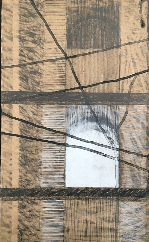 Untitled 7 Mixed Media on Paper 38cm x 23cm - Reassemblies Drawing Series 2022