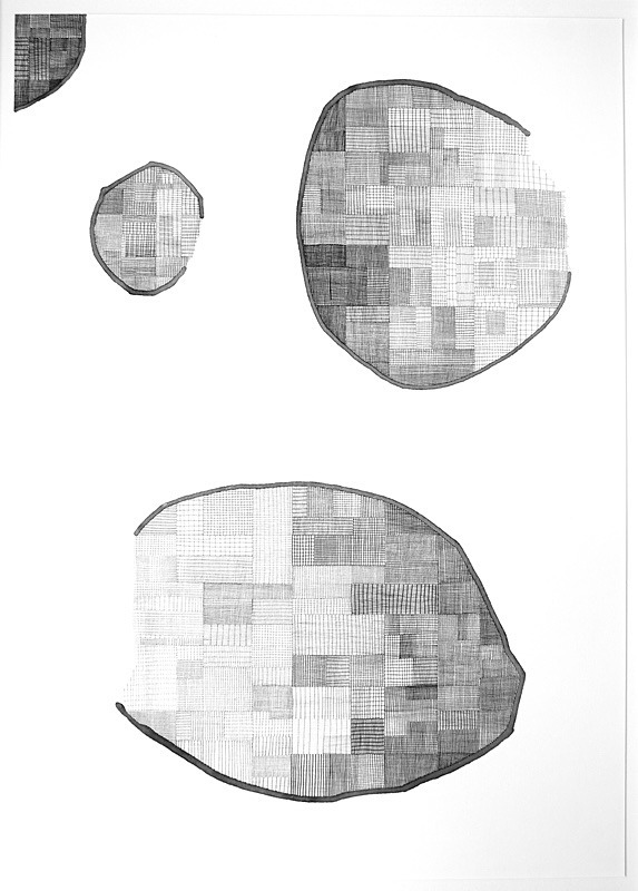 Fray and Fragment 1, Indian Ink on Paper, 59cm x 84cm - Fray and Fragment, Drawings, 2011