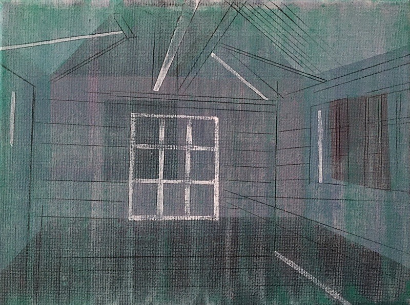 Interior 6, Acrylic on Canvas, 24cm x 18cm - Built Spaces 2020