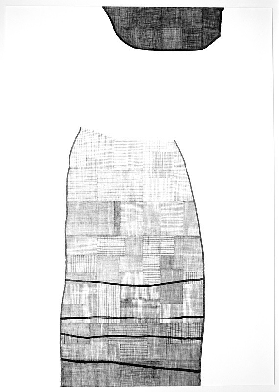 Fray and Fragment 3, Indian Ink on Paper, 59cm x 84cm - Fray and Fragment, Drawings, 2011