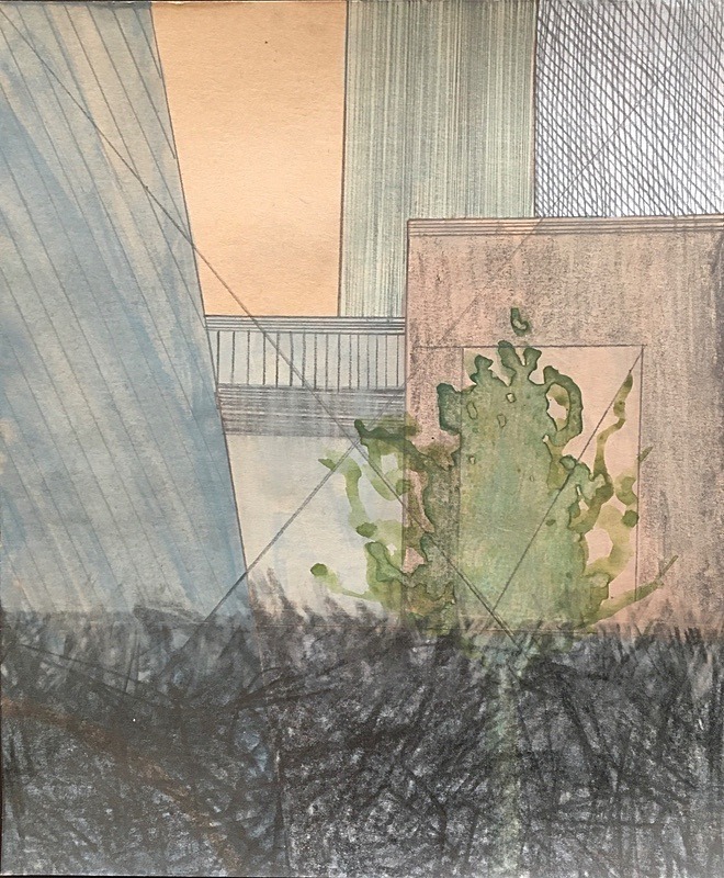 Untitled 10 Mixed media on Paper 28cm x 23cm - Reassemblies Drawing Series 2022