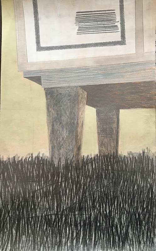 Untitled 15 Mixed Media on Paper 38cm x 23cm - Reassemblies Drawing Series 2022