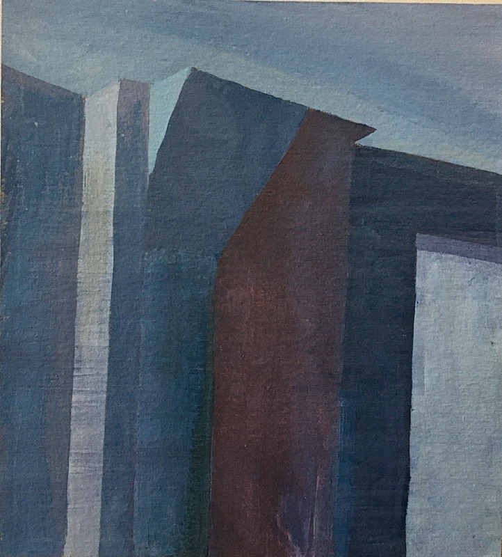 Interior 4, Acrylic on Paper, 13cm x 14cm - Built Spaces 2020